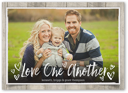 Woodgrain Affection Valentine's Card, Beige, 100% Recycled Cardstock , Square, Tan