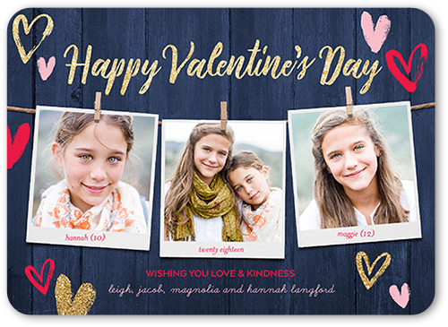 Rustic Wishes Valentine's Card, Rounded Corners