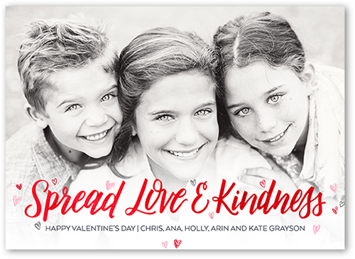 Love and Kindness Valentine's Card, Red, Luxe Double-Thick Cardstock, Square