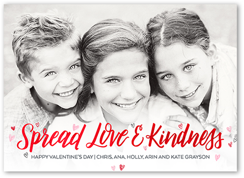 Love and Kindness Valentine's Card, Red, Standard Smooth Cardstock, Square