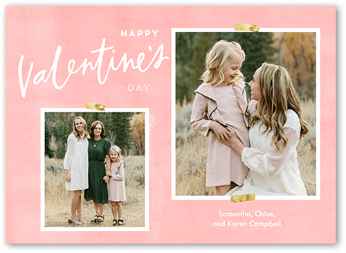 Scrapbook Love Valentine's Day Card, Red, 5x7 Flat, Pearl Shimmer Cardstock, Square, Scarlet