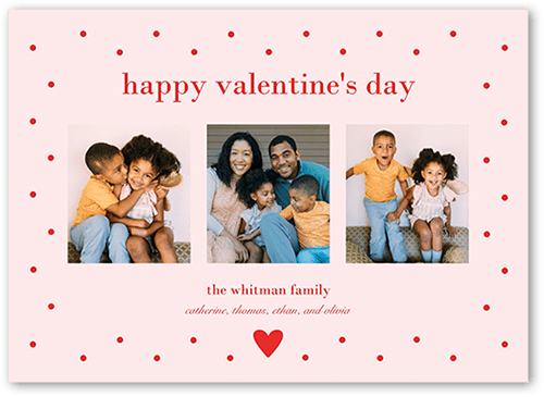 Dotted Affection Valentine's Card, Beige, 5x7 Flat, 100% Recycled Cardstock , Square
