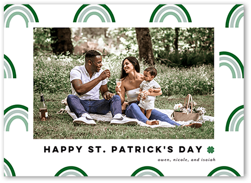 Simple Chromatic St. Patrick's Day Card, White, 5x7 Flat, Pearl Shimmer Cardstock, Square