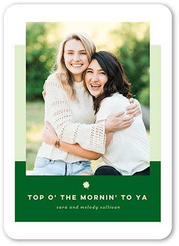 Solid Greeting St. Patrick's Day Card, White, 5x7 Flat, 100% Recycled Cardstock , Rounded, White