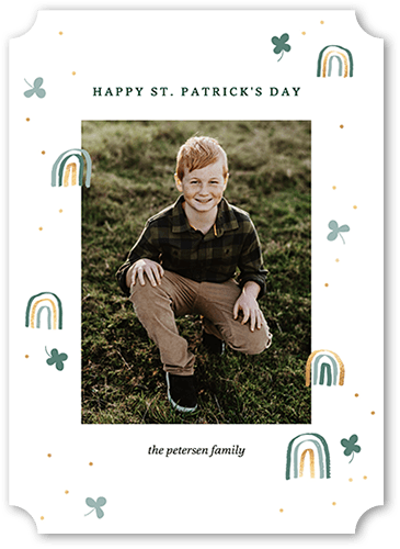 Icon Doodles St. Patrick's Day Card, White, 5x7 Flat, Matte, Signature Smooth Cardstock, Ticket