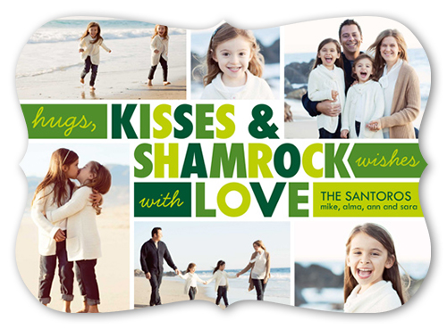 Shamrock Love St. Patrick's Day Card, Green, Matte, Signature Smooth Cardstock, Bracket