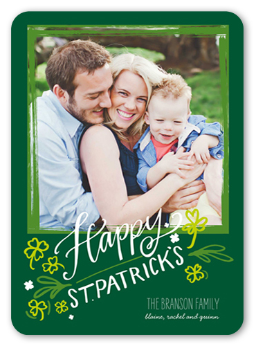 Fabulous Frame St. Patrick's Day Card, Green, Matte, Signature Smooth Cardstock, Rounded, Dark Green