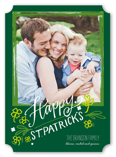 Fabulous Frame St. Patrick's Day Card, Green, Pearl Shimmer Cardstock, Ticket