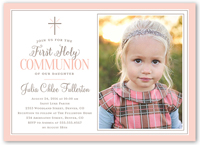 faithfully framed girl communion invitation 5x7 flat