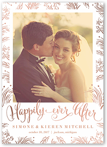 Whimsy Ever After Wedding Announcement, Orange, Standard Smooth Cardstock, Square