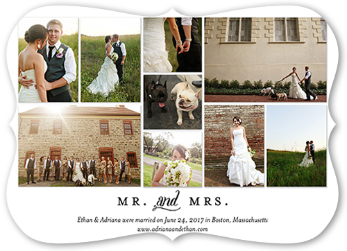 Clean Collage Wedding Announcement, Black, 100% Recycled Cardstock , Bracket