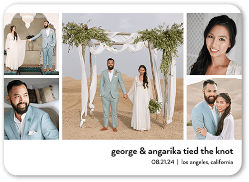 Minimal Layout Wedding Announcement, White, 5x7 Flat, Matte, Signature Smooth Cardstock, Rounded, White