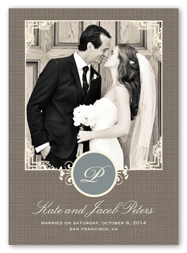 Sealed With Love Wedding Announcement, Brown, Luxe Double-Thick Cardstock, Square