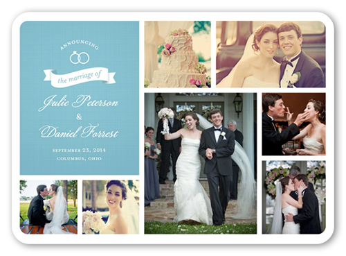 Elegant Blue Wedding Announcement