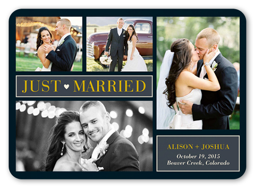 Until Ever After Wedding Announcement, Black, 100% Recycled Cardstock , Rounded