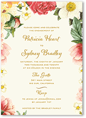 floral dreams engagement party invitation