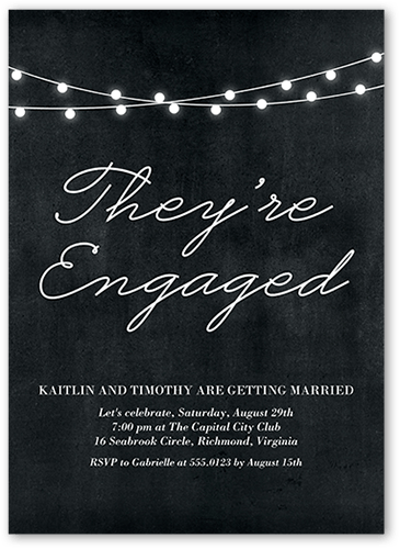 Luminous Engagement Engagement Party Invitation, Black, 5x7, Standard Smooth Cardstock, Square