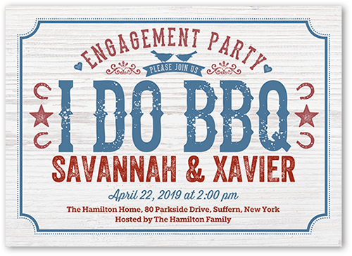 I Do BBQ Engagement Party Invitation, Grey, 5x7 Flat, Matte, Signature Smooth Cardstock, Square