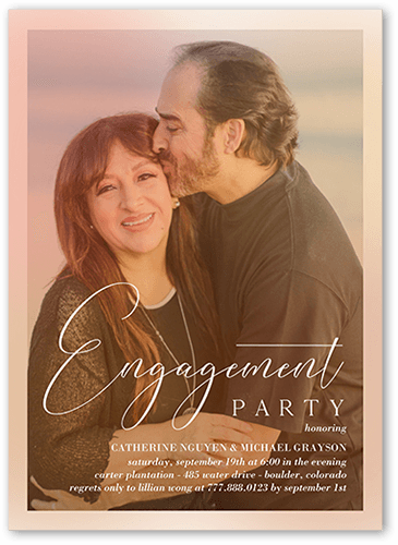 Colorfully Engaged Engagement Party Invitation, Orange, 5x7 Flat, 100% Recycled Cardstock , Square