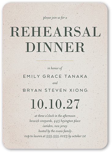 Captivating Couple Rehearsal Dinner Invitation, Beige, 5x7 Flat, Standard Smooth Cardstock, Rounded, Sandstone