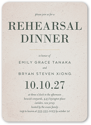 Captivating Couple Rehearsal Dinner Invitation, Beige, 5x7 Flat, Pearl Shimmer Cardstock, Rounded