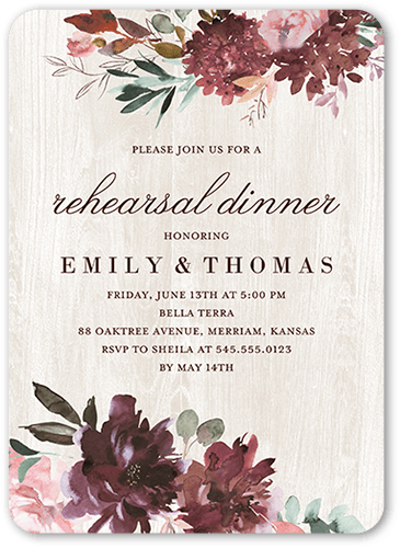 Fall Themed Rehearsal Dinner Invitations