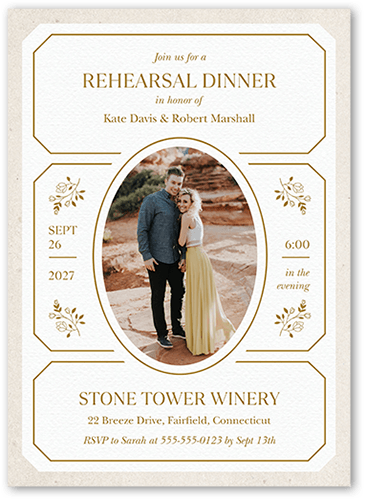 Eloquently Enclosed Rehearsal Dinner Invitation, Square Corners