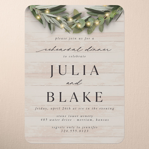 Wooden Wonders Rehearsal Dinner Invitation, Brown, 5x7 Flat, Standard Smooth Cardstock, Rounded