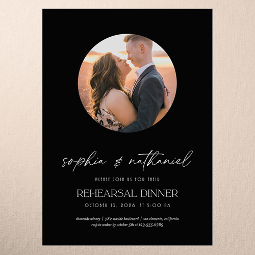Soothing Showcase Rehearsal Dinner Invitation, Black, 5x7 Flat, Write Your Own Greeting, Standard Smooth Cardstock, Square