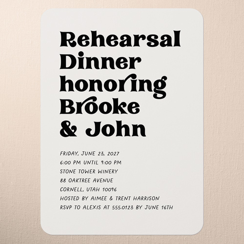 Enchanting Vows Rehearsal Dinner Invitation, Rounded Corners