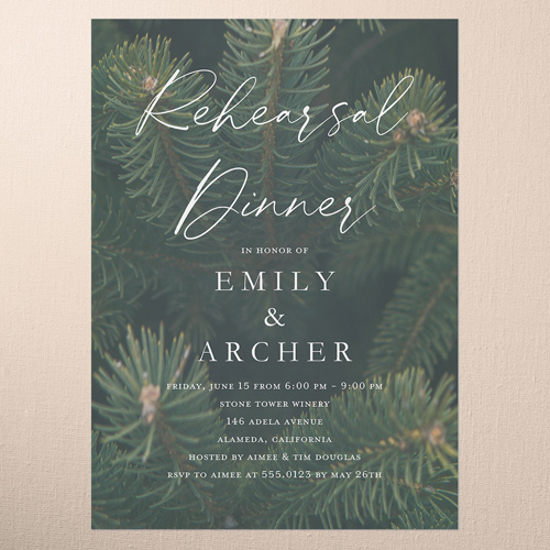 Leafy Lush Rehearsal Dinner Invitation, Brown, 5x7 Flat, Standard Smooth Cardstock, Square