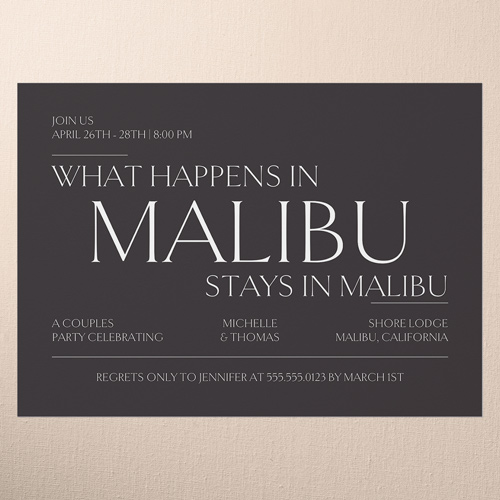 Iconic Trip Couples Party Invitation, Black, 5x7 Flat, Write Your Own Greeting, Matte, Signature Smooth Cardstock, Square, Black