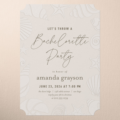 Seasonal Outline Bachelorette Party Invitation, Pink, 5x7 Flat, Pearl Shimmer Cardstock, Ticket