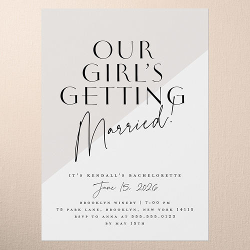 Jubilant Gesture Bachelorette Party Invitation, White, 5x7 Flat, Matte, Signature Smooth Cardstock, Square, White