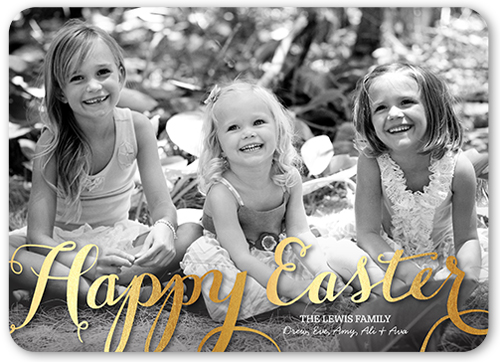 Shining Sentiment Easter Card, Yellow, Pearl Shimmer Cardstock, Rounded