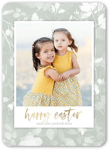 Tonal Floral Easter Card, Rounded Corners