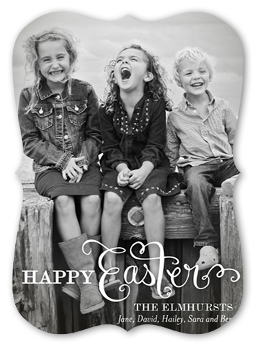 Script Overlay Easter Card, White, 100% Recycled Cardstock , Bracket