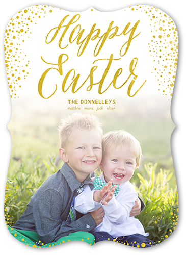 Easter Confetti Easter Card, Yellow, Pearl Shimmer Cardstock, Bracket