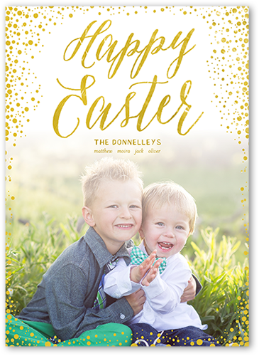 Easter Confetti Easter Card, Yellow, 100% Recycled Cardstock ?, Square