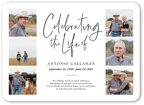 Celebrating the Life 5x7 Stationery Card by Yours Truly