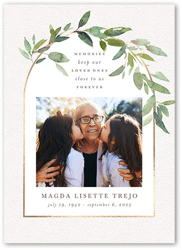 Wreathed Archway Sympathy Card, Grey, 5x7 Flat, Write Your Own Greeting, Matte, Signature Smooth Cardstock, Square, Whisper Gray