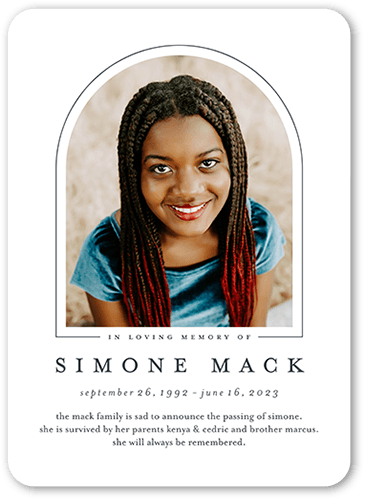 Always Loved Sympathy Card, White, 5x7 Flat, Write Your Own Greeting, 100% Recycled Cardstock , Rounded, White