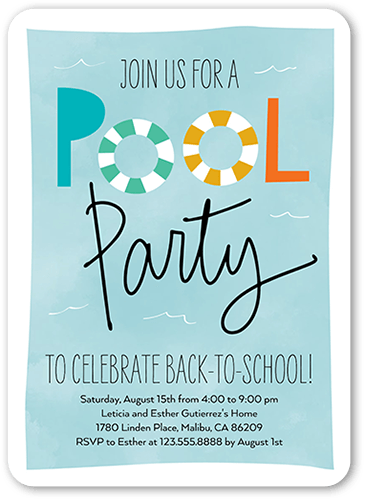 Poolside Party Summer Invitation, Rounded Corners