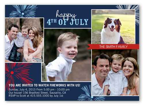 Bring Fourth Memories Summer Invitation, Blue, 100% Recycled Cardstock , Square