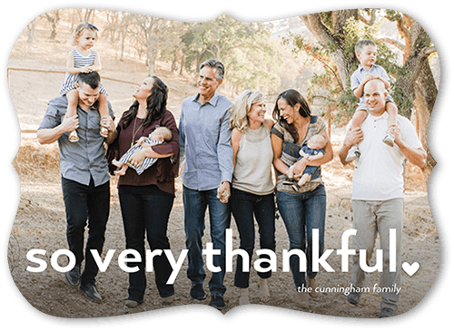 Lavish Thanks Fall Greeting, White, 5x7 Flat, 100% Recycled Cardstock , Bracket