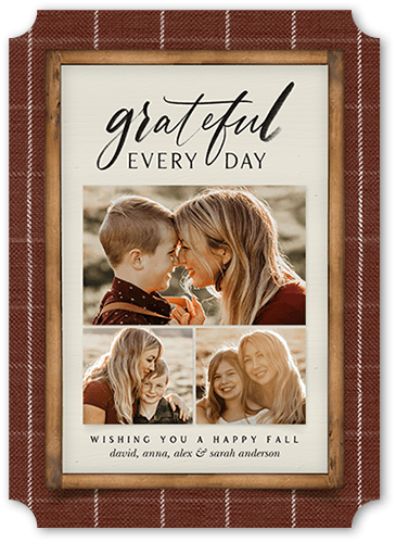 Grateful Everyday Fall Greeting, Brown, 5x7 Flat, Pearl Shimmer Cardstock, Ticket