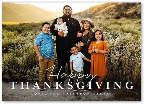 Humble Thanks Fall Greeting, White, 5x7 Flat, Luxe Double-Thick Cardstock, Square