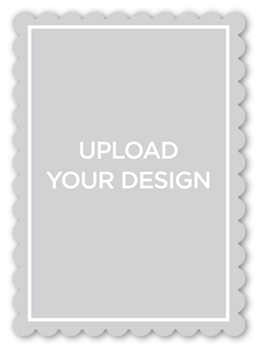 Upload Your Own Design Christmas Card, White, Matte, Signature Smooth Cardstock, Scallop