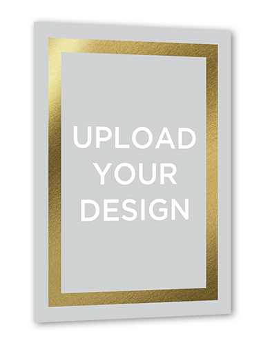 Upload Your Own Foil Design Portrait Christmas Card, Gold Foil, Pearl Shimmer Cardstock, Square