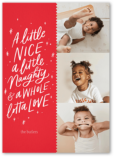 Plenty Of Love Christmas Card, Red, 5x7 Flat, Christmas, Matte, Signature Smooth Cardstock, Square, White